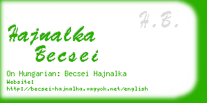 hajnalka becsei business card